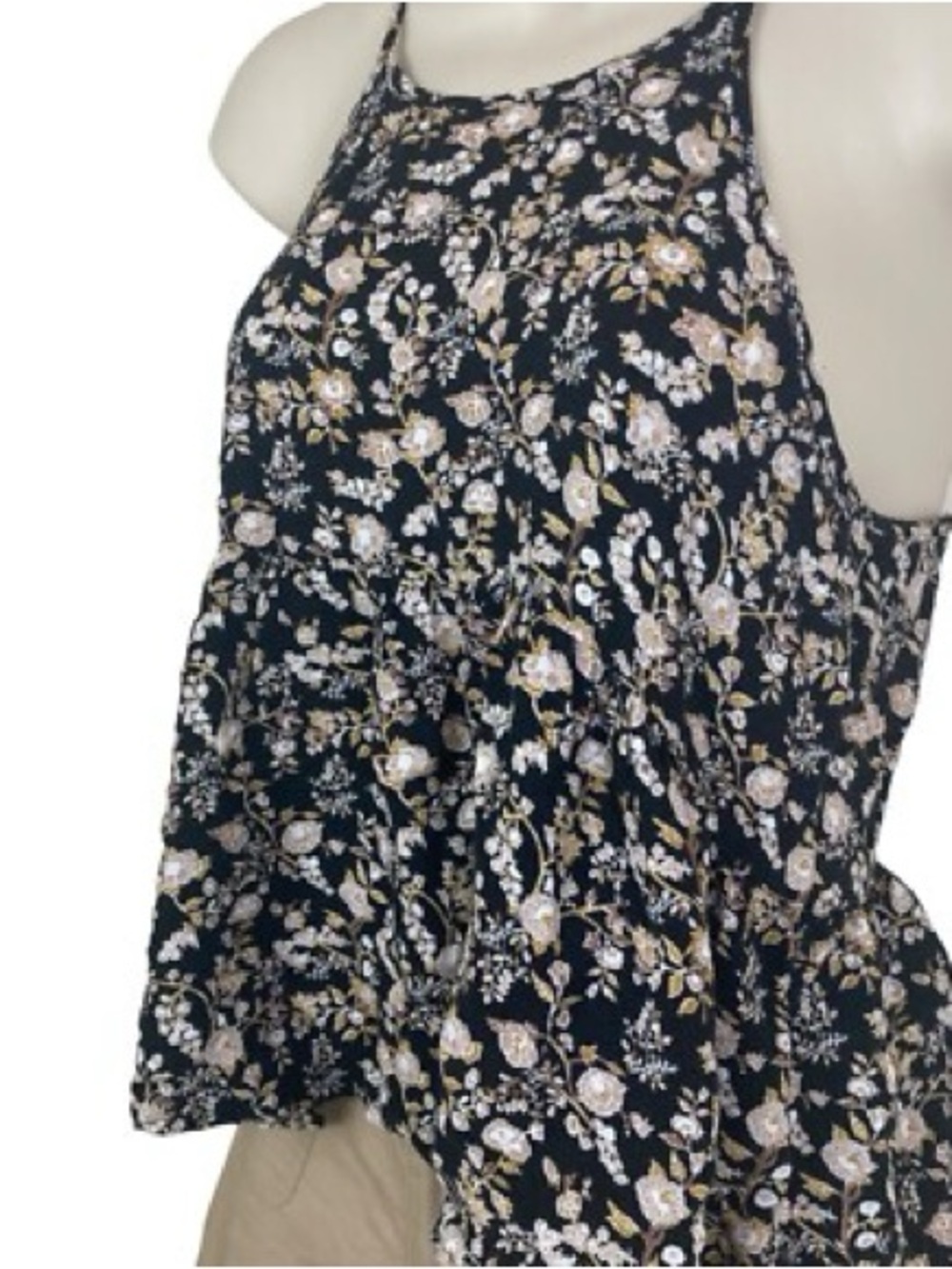 MOVING SALE! High Neck Floral Babydoll Tank Top from American Eagle